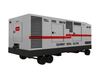 Compressor diesel generator on wheels 3D model
