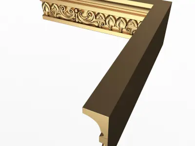 Cornice Decoration Molding 012 90 Degree Low-poly 3D model