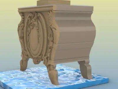 bedside table design STL  3D model