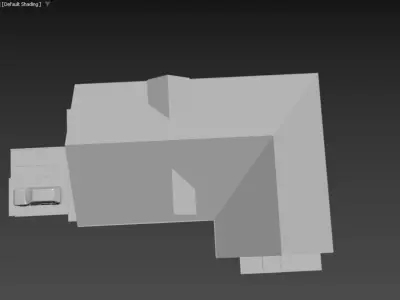 House with interior no textured  3D model