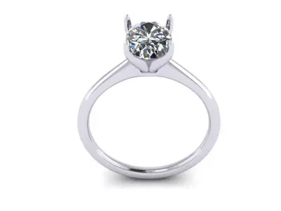 Solitaire Oval Diamond Engagement Ring  3D print model