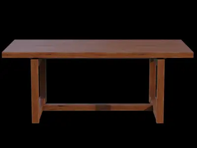 Ainsley Dining Table walnut Low-poly 3D model