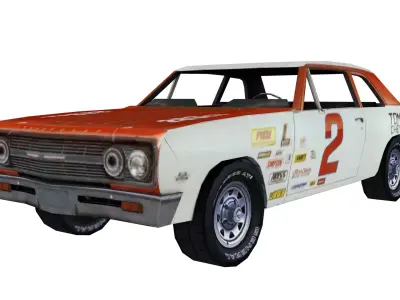 Sport Car Chevrolet Chevelle 1965 for games Low-poly 3D model