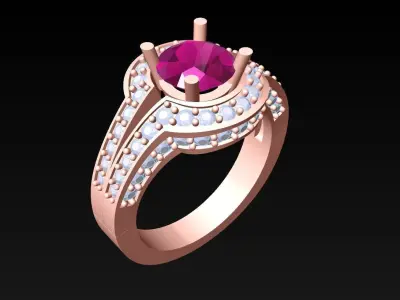 Diamond Ring - Womens Rings - N719956 3D print model