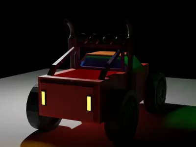 Race Truck Low Poly for video games  3D model