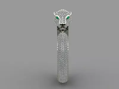 panther lion face diamond  bracelet for woman 3D print Model  3D print model