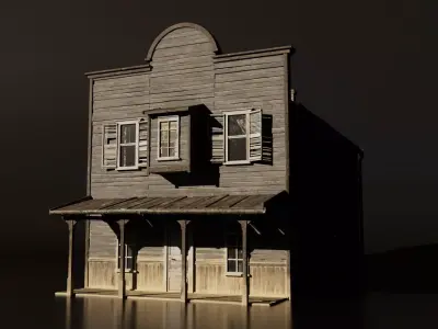 Medieval Building Low-poly 3D model get