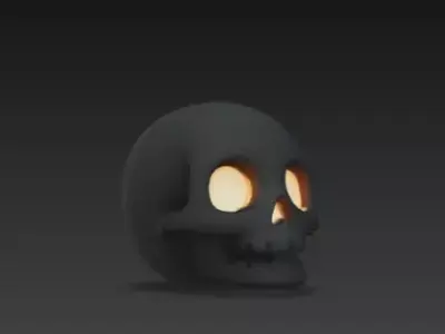 Realistic 3D Model of Gray Human Skull Happy Halloween Decor 3D print model
