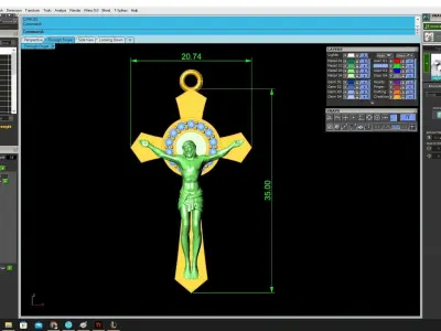 Luxury Crucifix Jesus Cross Pendant 3D Model 3645 3D print model
