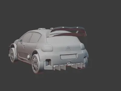 Citroen C3 WRC car Low-poly 3D model