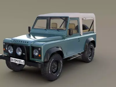 1985 Land Rover Defender 90 with interior ver 1 3D model