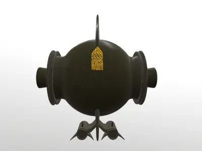 BattleBot Military Green Free low-poly 3D model