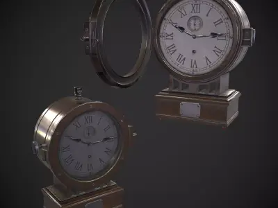 Vintage Clock Low-poly 3D model