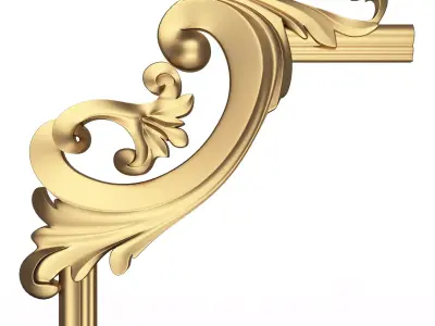 Corner Carved Plaster Molding Decoration 011 Low-poly 3D model