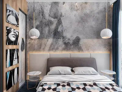 Contemporary and Luxurious Hotel Room Design Low-poly 3D model