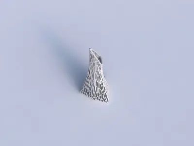 Vase grounded tipping triangle with dense oblong organic lattice 3D print model