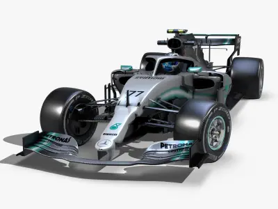 Mercedes AMG F1 W10 EQ Power 2019 Low-poly 3D model