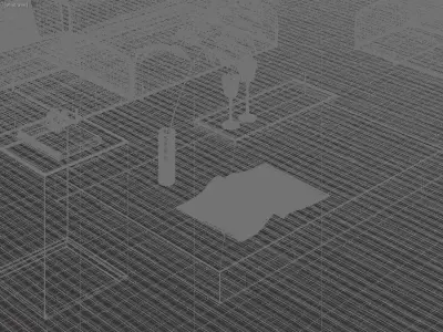 Luxury Modern Living Room with Marble Coffee Sofa Table 3D model