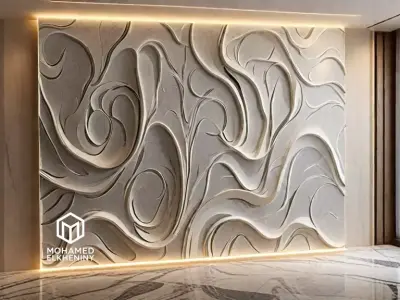 decor set wall panel wall relief mural CNC 51 3D model