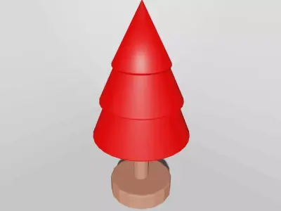 Christmas Tree Figurine Low poly Low-poly 3D model shop