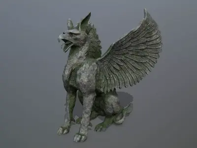 Statue Creature Low-poly 3D model