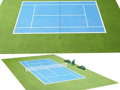 Tennis court Low-poly 3D model purchase