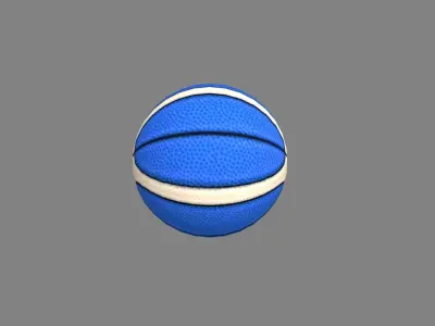 Cartoon basketball - blue Low-poly 3D model
