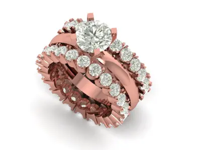 Solitaire  Diamond  Ring  3D print model