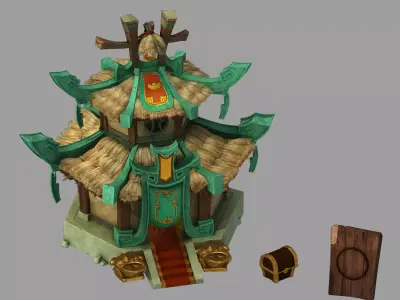 gAME Civilian Architecture - Thatched Cottage 3D model