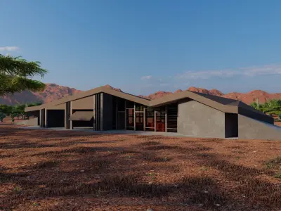 Forest villa-Casa Scene-Modern Villa 3D model