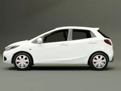 MAZDA 2 2008 - Crystal White P 3D model