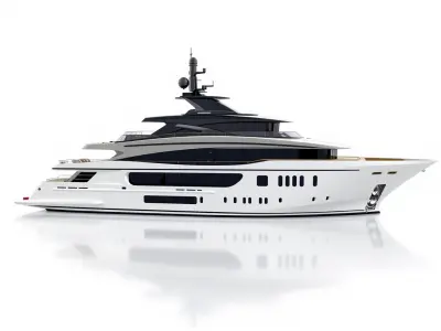 Hyper-Luxury Presidential Yacht model pack Low-poly 3D model