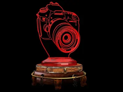  Chinese  display stand  with camera neon  illusion light  3D model