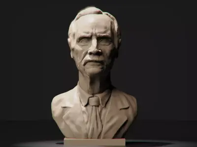Bust of an Old Cowboy Free 3D print model