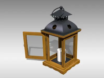 Wood Lantern 04 Low-poly 3D model