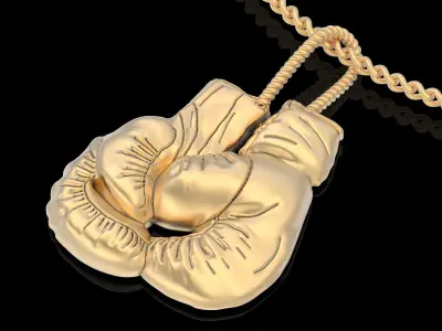 Boxing gloves pendant silver gold printable jewelry 3D model 3D print model