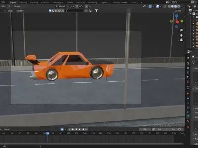 Car Animation with Bridge Free 3D model