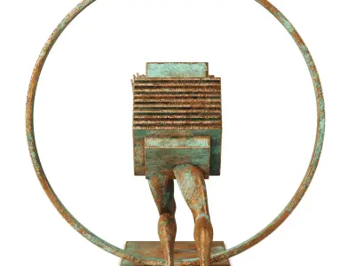 Decorative Sculpture with 3 PBR metal materials 3D model