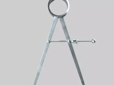 Straight Spring Caliper Low-poly 3D model