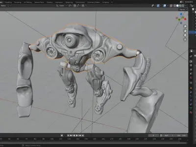 Hard Surface Robot  Free 3D model