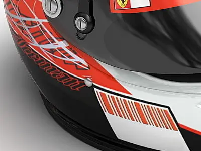 Helmet F1 2008 2009 Kimi Raikkonen 3D model