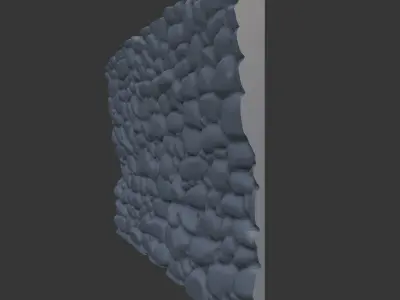 Stone Wall with Algae Texture 3D model