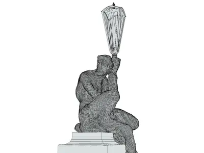 Faun with a Lamp Statue Free low-poly 3D model