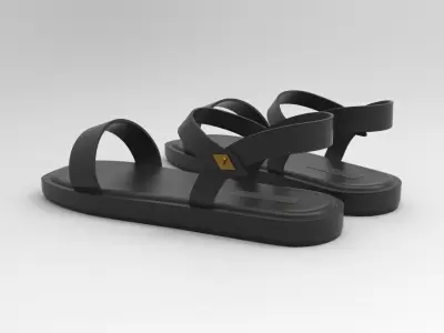 Back Strap Sandals Low-poly 3D model