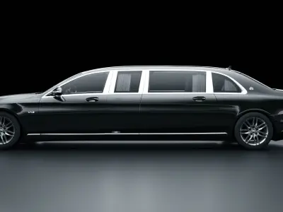 Mercedes Maybach S650 Pullman Low-poly 3D model