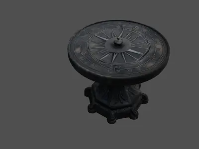 Ancient Sundial with Ornate Engravings   3D model
