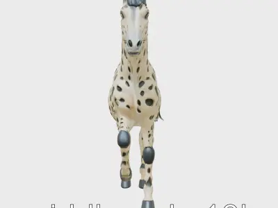 Bay Appaloosa Horse Model with Intricate Patterns Low-poly 3D model