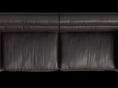 Brown Leather Upholstered Sofa 3D model