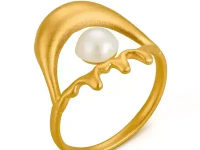 Dali Eye Pearl Ring 3D print model