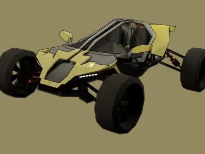 Buggy Scifi Low-poly 3D model
